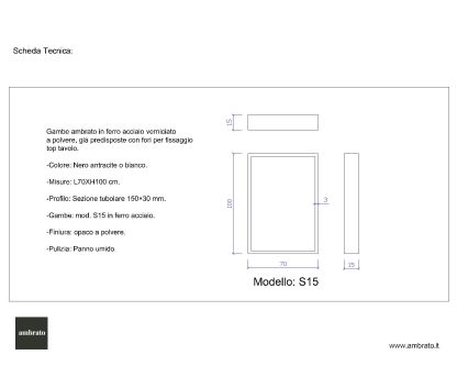 Gambe per tavolo ambrato L70xH100 S15 - immagine 3